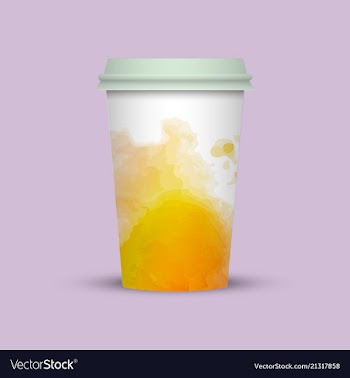 Modern watercolor coffee cup to go vector image