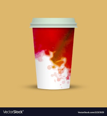 Modern watercolor coffee cup to go vector image