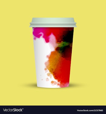 Modern watercolor coffee cup to go vector image