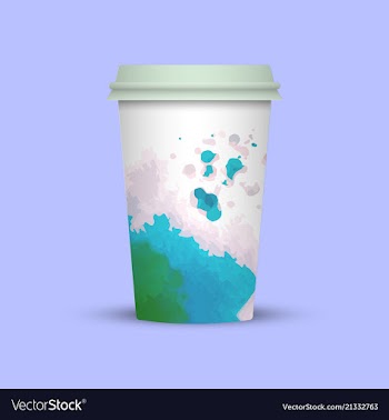 Modern watercolor coffee cup to go vector image
