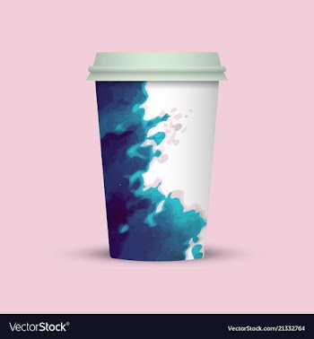 Modern watercolor coffee cup to go vector image