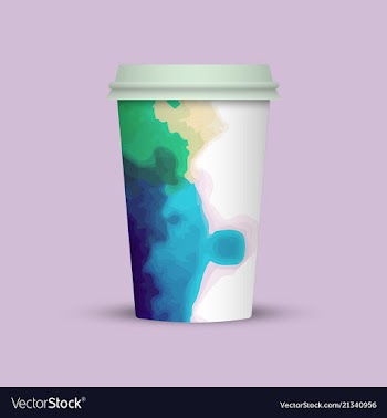 Modern watercolor coffee cup to go vector image