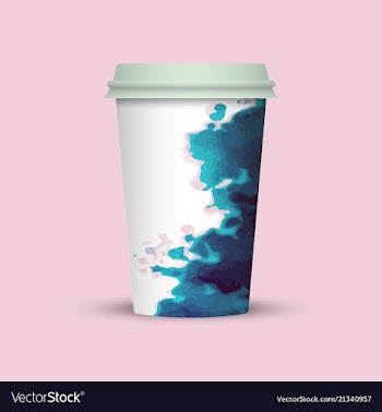 Modern watercolor coffee cup to go vector image