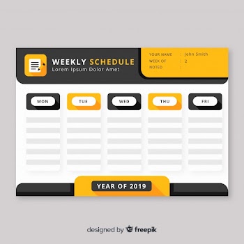 Modern weekly schedule template with flat design