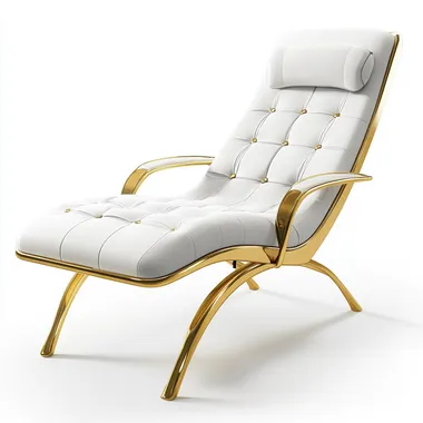 Modern White Chair Bed with Gold Accents Modern White Chair Bed with Gold Accents