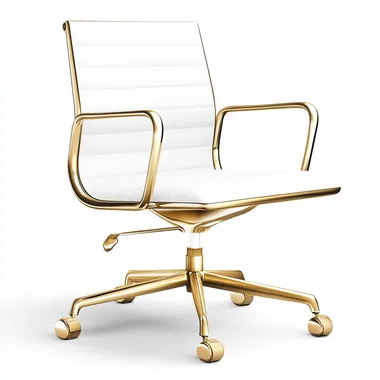 Modern White Office Chair with Gold Accents Modern White Office Chair with Gold Accents