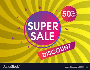 Modern yellow abstract super sale design vector image
