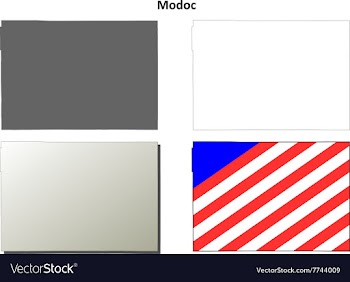 Modoc County California outline map set vector image