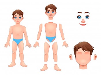 Modular boy with separated elements Free Vector