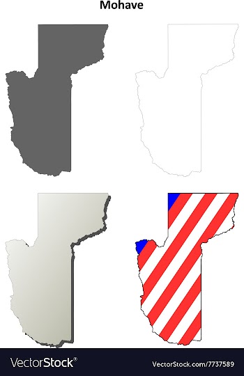 Mohave County Arizona outline map set vector image
