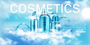 Moisturize cosmetic advertising promo template. Free Vector