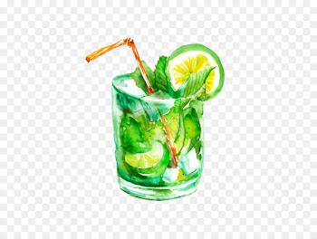 Mojito Cocktail Juice Drawing Watercolor painting - mojito 