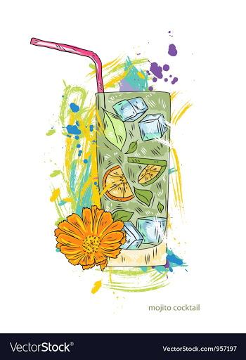 Mojito cocktail vector image