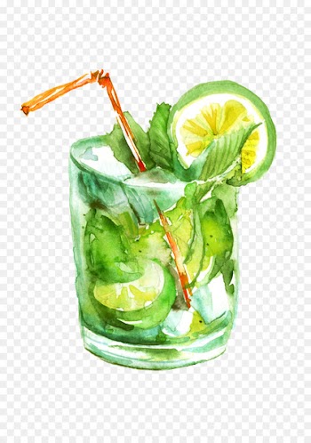 Mojito Juice Cocktail Caipirinha Drawing - Hand drawn lemon juice 