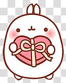 Molang, emoticon holding heart transparent background PNG clipart