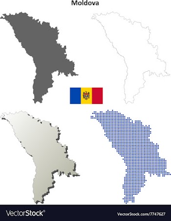 Moldova outline map set vector image