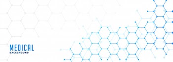 Molecular hexagonal structure healthcare and medical banner Free Vector