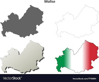 Molise blank detailed outline map set vector image