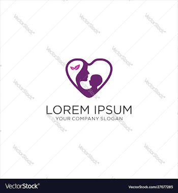 Mom and ba bacare logo design concept vector image