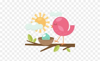 Mom And Baby Bird Clipart - Mom And Baby Birds Clip Art