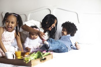 Mom And Children Laughing Mothers Day