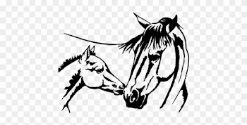 Силуэты Лошадей - Mom Anf Baby Horse Drawing