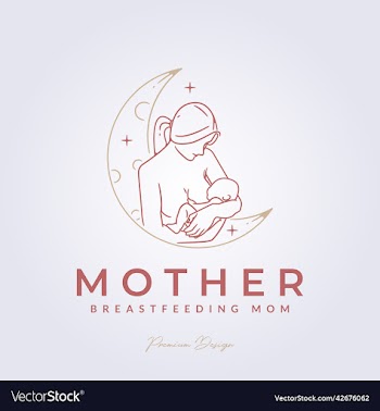 mom breastfeeding mother and baby logo