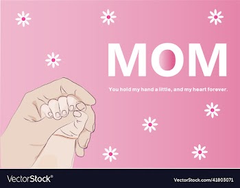 mom holding baby hands a4 greeting cards