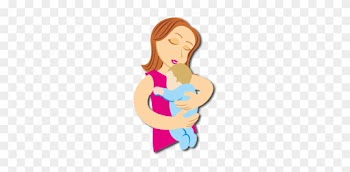 Mom Making Kid Eat Cartoon - Mom And Baby Cartoon Png