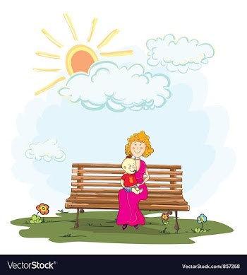 Mom with baby vector image