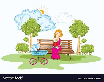 Mom with baby vector image