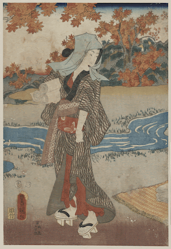 Momiji to onna. Original from the Library | Free Photo - rawpixel
