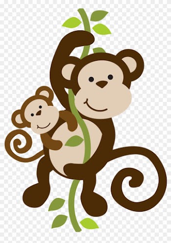 Mommy Clipart Baby Monkey - Mom And Baby Monkey Cartoon