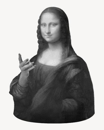Mona Lisa in greyscale, Da | Free PSD - rawpixel