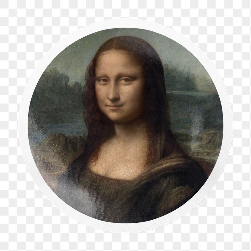 Mona Lisa png badge sticker | Free PNG - rawpixel