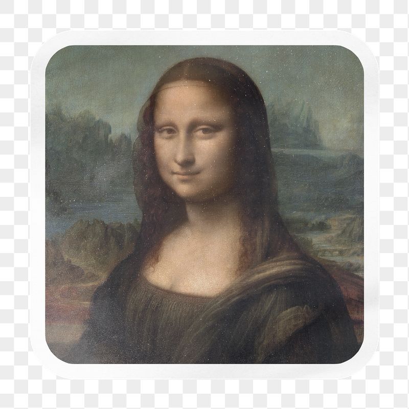 Mona Lisa png square badge | Free PNG - rawpixel