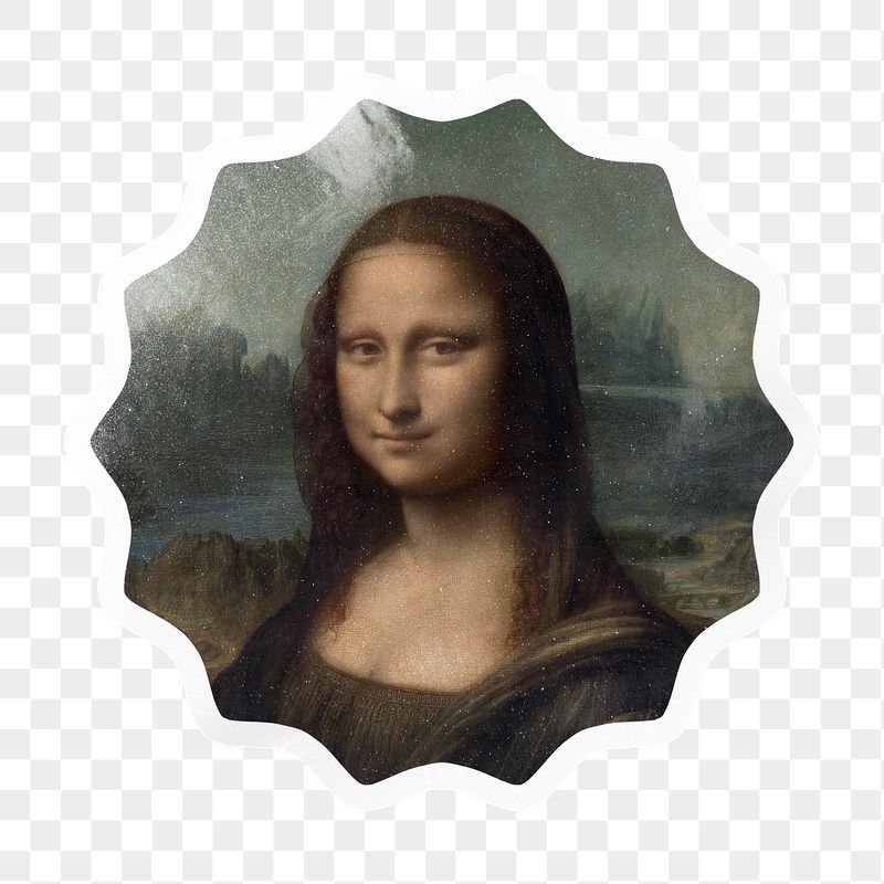 Mona Lisa png starburst badge | Free PNG - rawpixel
