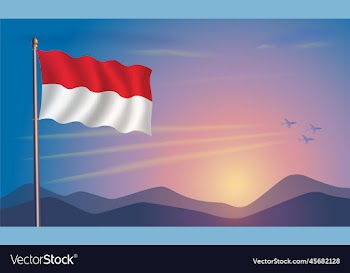 monaco flag in the morning sun