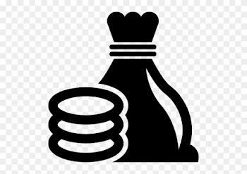 Money Bag 7 Icons - Coin Icon Black And White