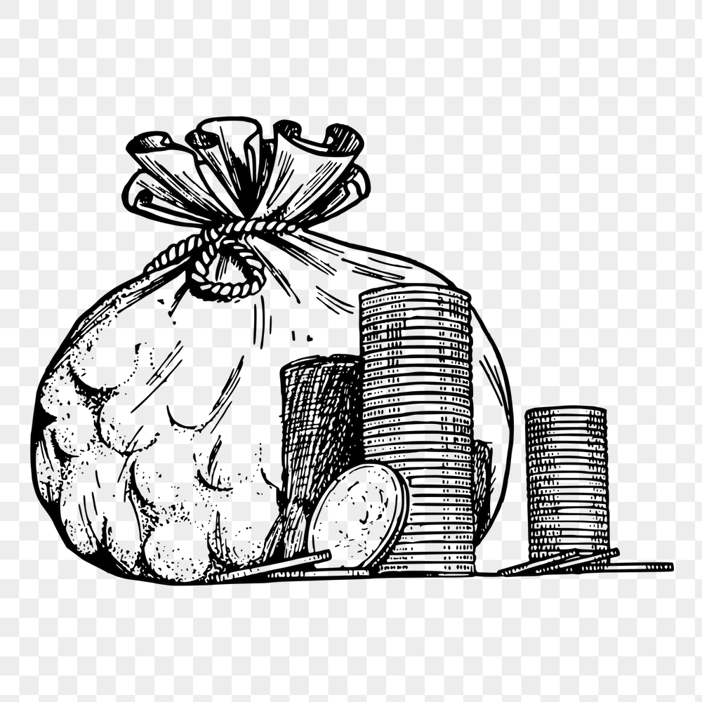 Money bag png sticker, vintage | Free PNG - rawpixel