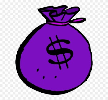 Money Clipart Purple - Black And White Money Clipart