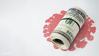 Money contaminated with coronavirus background | Free  photo - 2308766