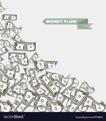 Money dollar banknotes money flow vector image