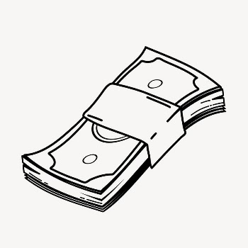 Money doodle clipart, cute black | Free PSD Illustration - rawpixel