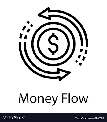 money flow line icon dollar currency arrow