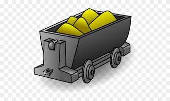 Money Train, Wagon, Gold, Track, Money - Gold Mine Cart Png