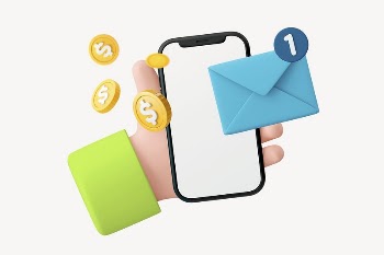 Money transfer mobile notification 3D | Free Photo - rawpixel