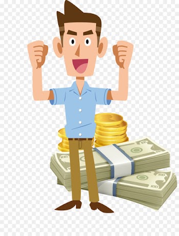 Money - Vector man with money and money 