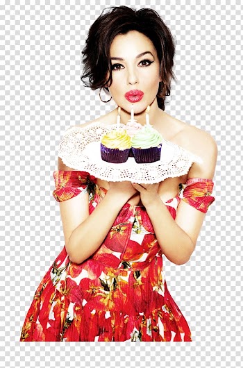 Monica Bellucci Birthday cake Birthday card, glamour transparent background PNG clipart