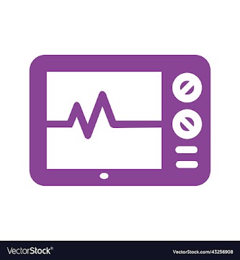 monitor screen silhouette of a health monitor show